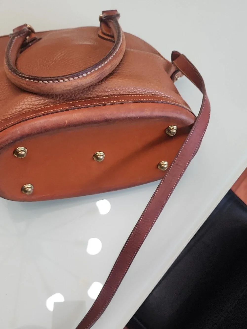 Dooney & Bourke  Chestnut Brown Pebbled Leather Satchel All Weather. No Tag